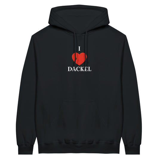 Dackel Hoodie "Love" Unisex Pullover - Motiv weiß - 2XL