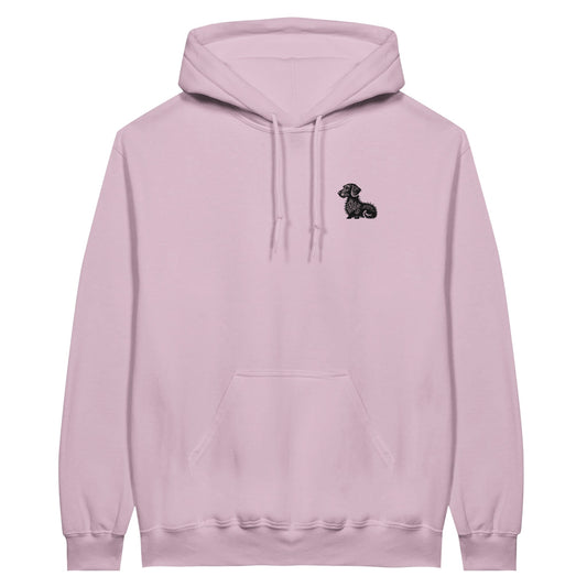 Dackel Hoodie "Heidi" Unisex Pullover - Motiv schwarz - Light Pink