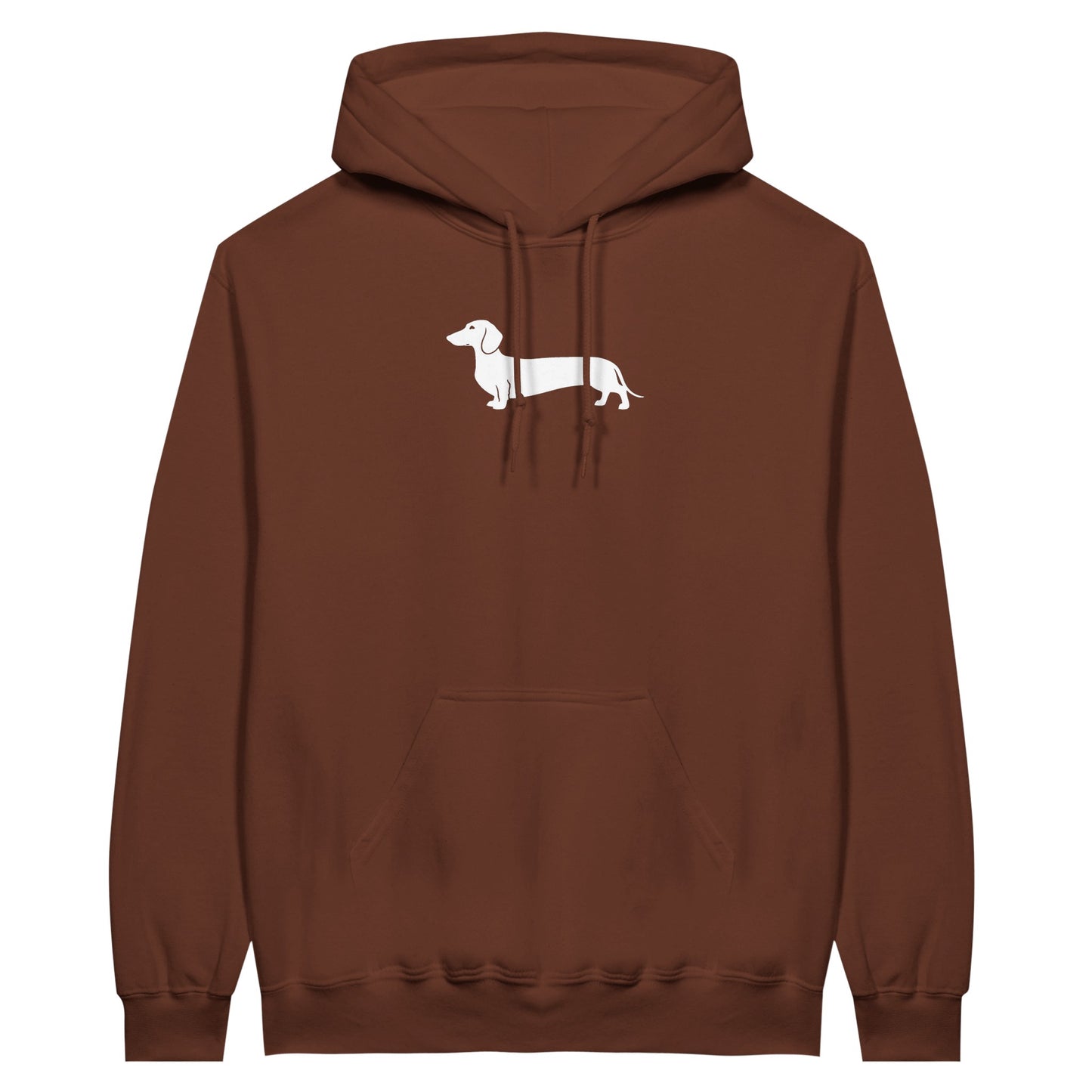 Dackel Hoodie "Pablo" Unisex Pullover - Motiv groß weiß - cocoa