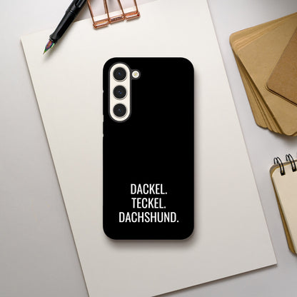 Dackel Samsung Handyhülle "Dackel Teckel Dachshund" - Motiv weiß -