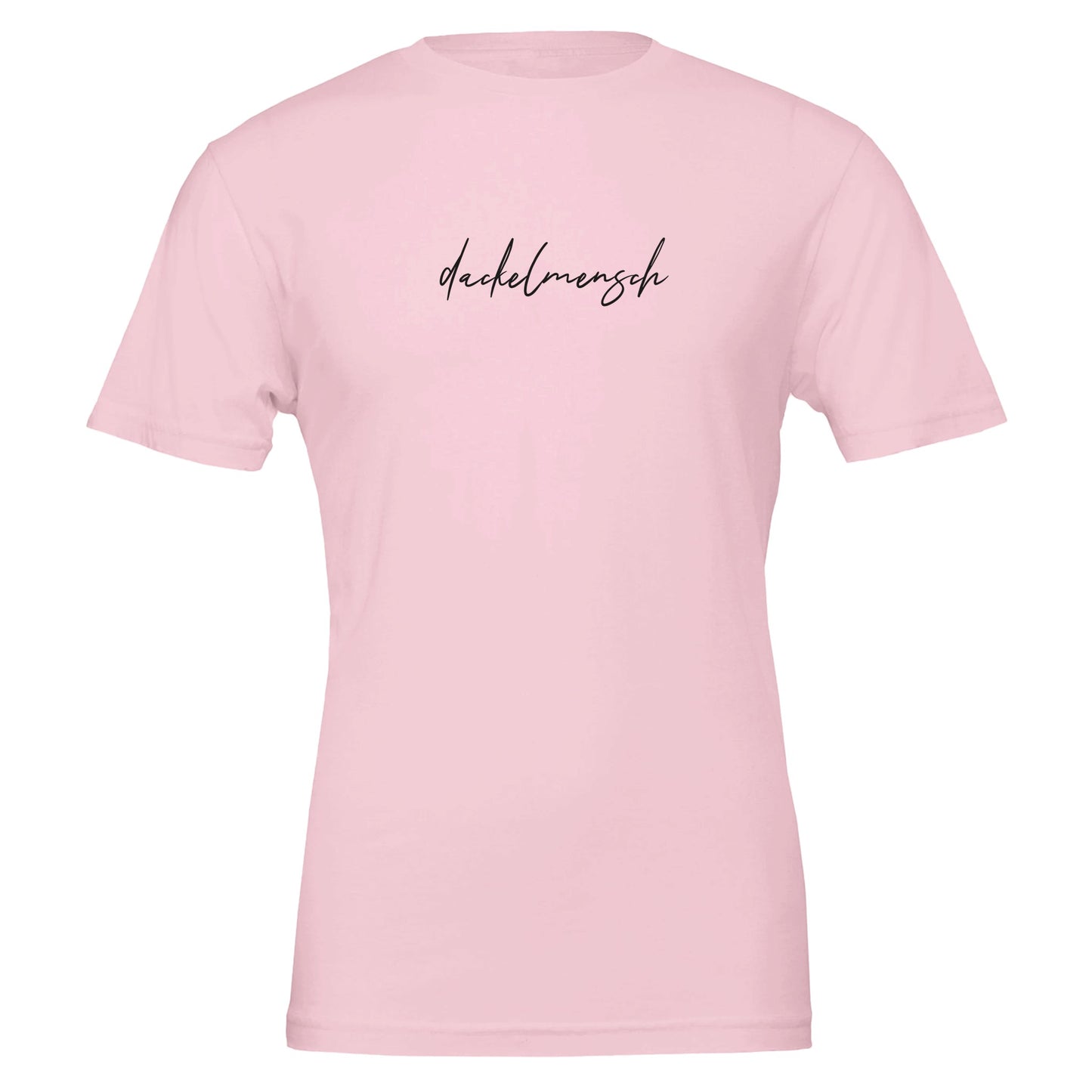 Dackel Unisex T-Shirt "Dackelmensch" - Motiv schwarz - Pink