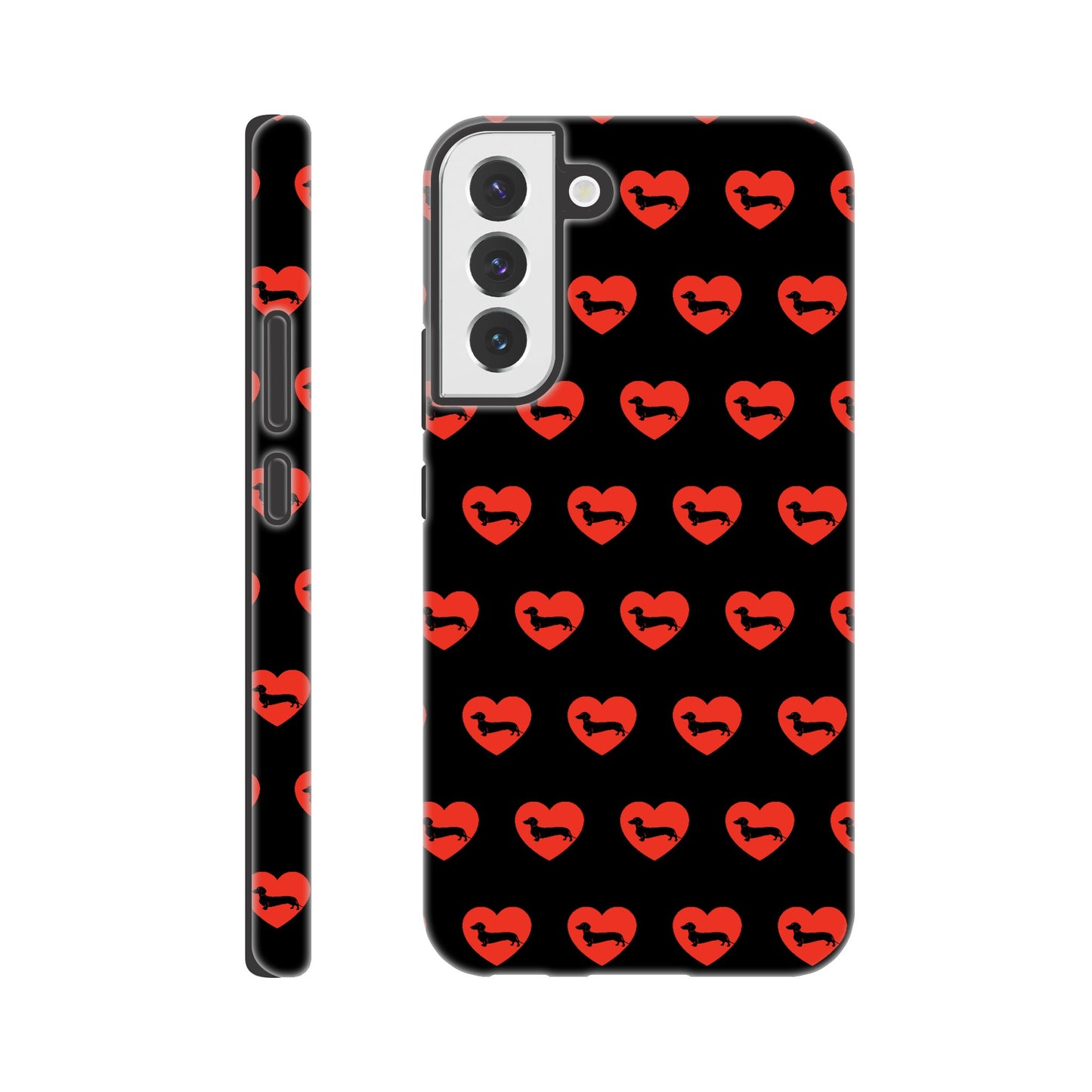 Dackel Samsung Handyhülle "Pablo Love" - Motiv Muster schwarz - Galaxy S22 Plus