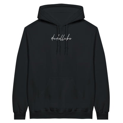 Dackel Hoodie "Dackelliebe" Unisex Pullover - Motiv weiß - Schwarz