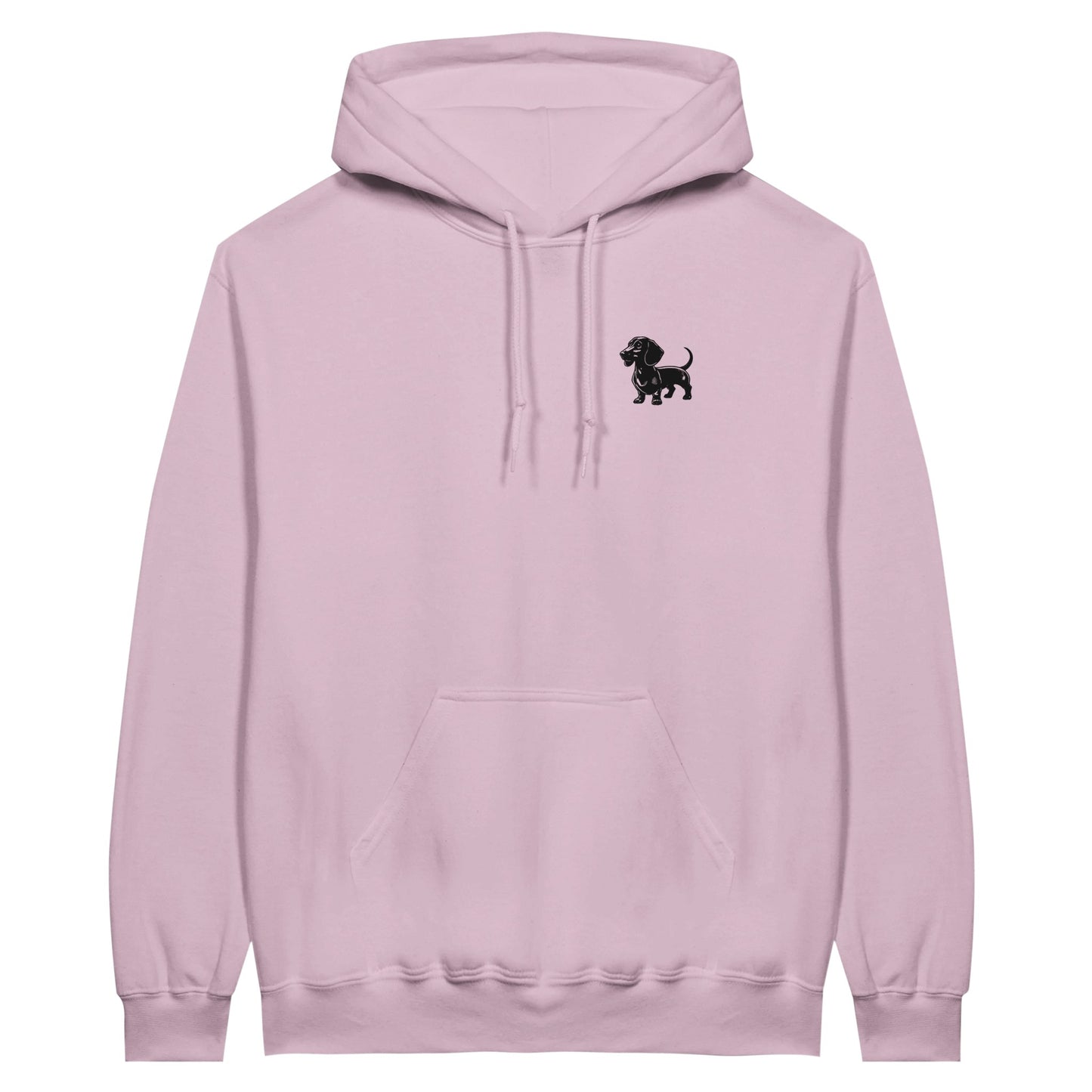 Dackel Hoodie "Gustav" Unisex Pullover - Motiv schwarz - Light Pink