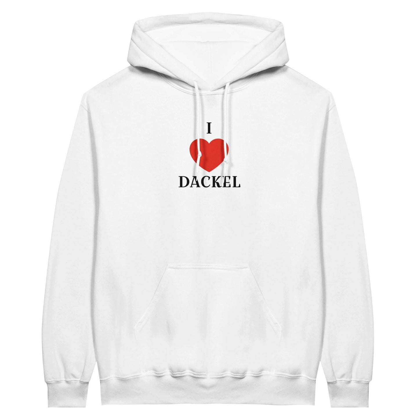 Dackel Hoodie "Love" Unisex Pullover - Motiv schwarz - 2XL