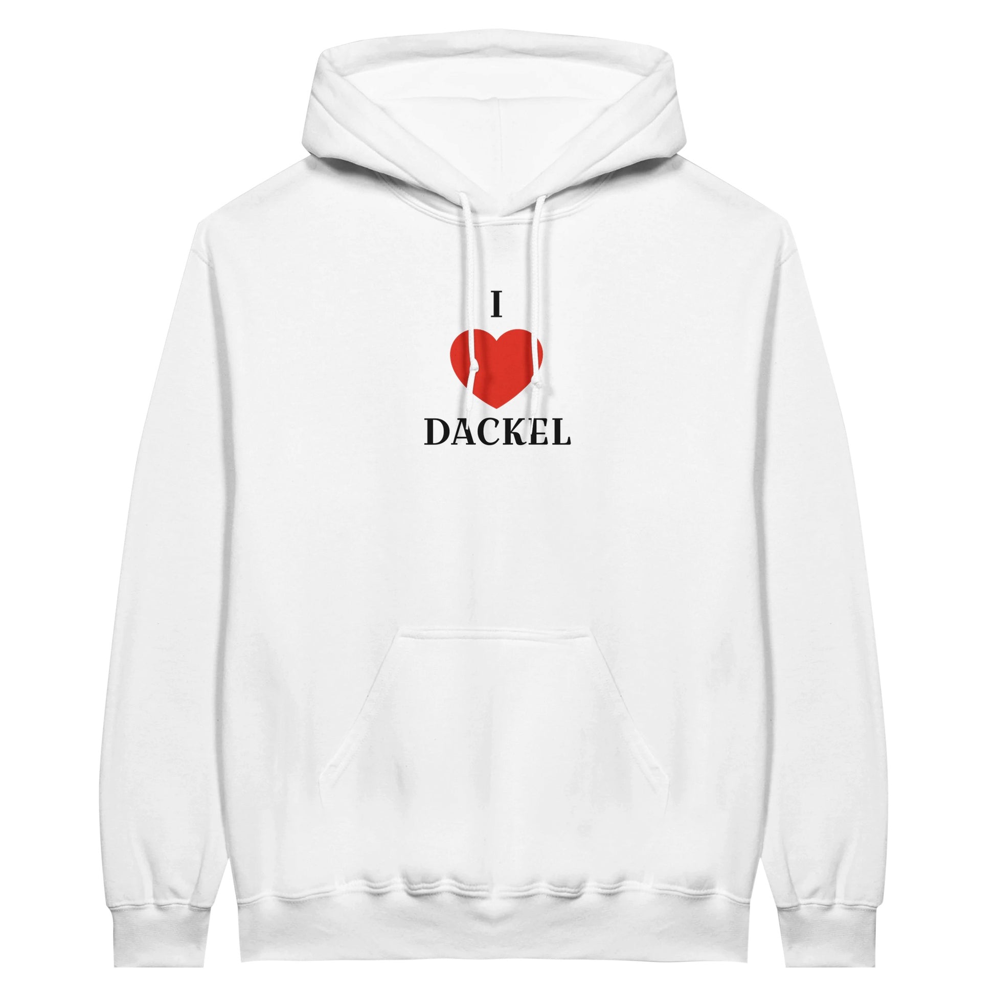 Dackel Hoodie "Love" Unisex Pullover - Motiv schwarz - 2XL