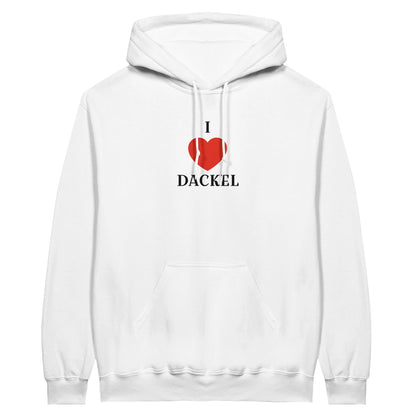 Dackel Hoodie "Love" Unisex Pullover - Motiv schwarz - 2XL