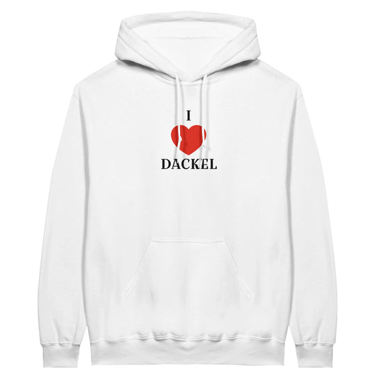 Dackel Hoodie "Love" Unisex Pullover - Motiv schwarz - 2XL