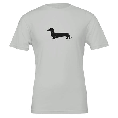 Dackel Unisex T-Shirt "Pablo" mit Rundhalsausschnitt - Motiv groß schwarz - Silver