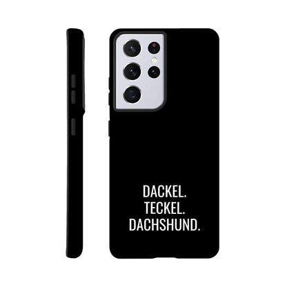 Dackel Samsung Handyhülle "Dackel Teckel Dachshund" - Motiv weiß - Galaxy S21 Ultra