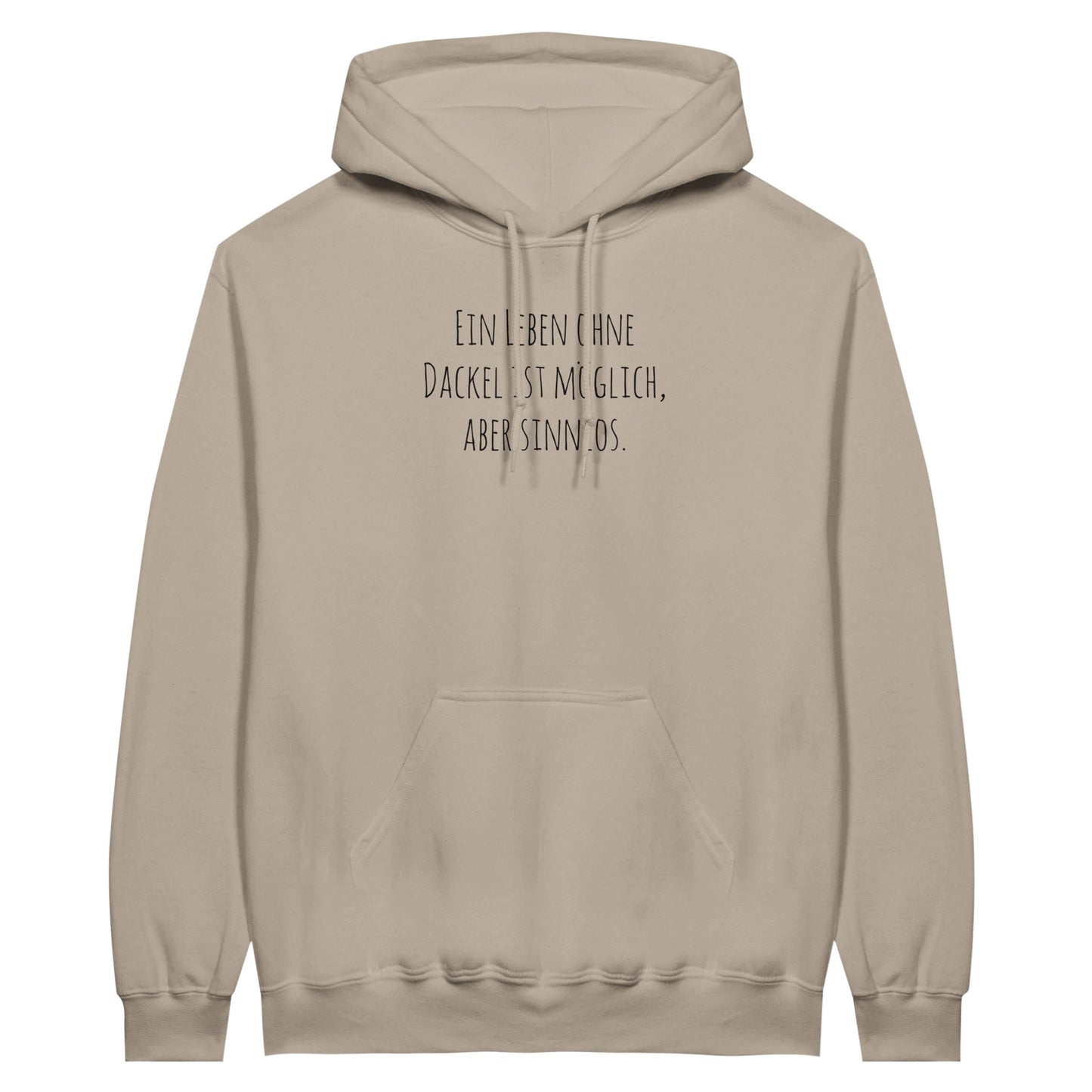 Dackel Hoodie "Sinnlos" Unisex Pullover - Motiv schwarz - cement