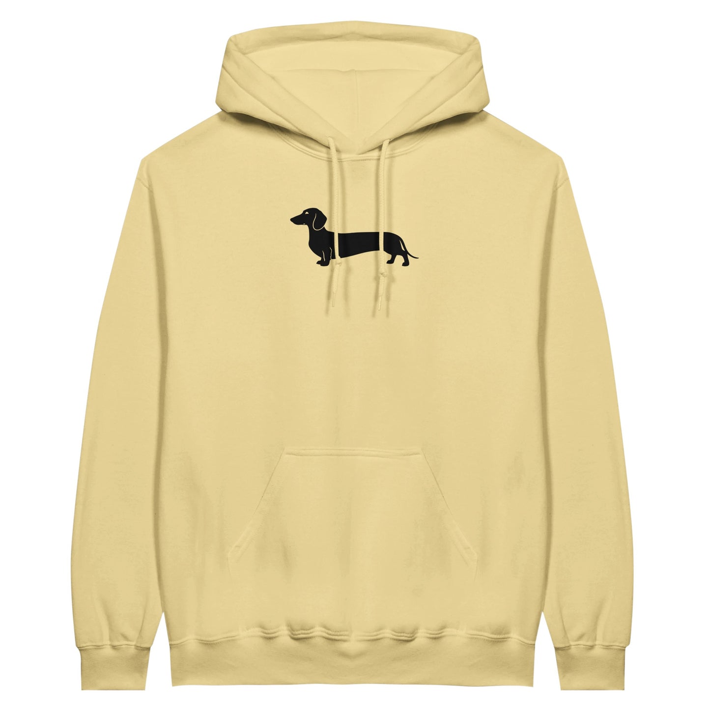 Dackel Hoodie "Pablo" Unisex Pullover - Motiv groß schwarz - yellow haze