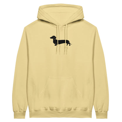 Dackel Hoodie "Pablo" Unisex Pullover - Motiv groß schwarz - yellow haze