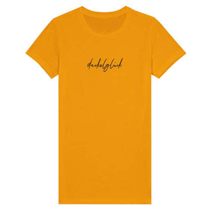 Dackel Damen T-Shirt "Dackelglück" - Motiv schwarz - Gold