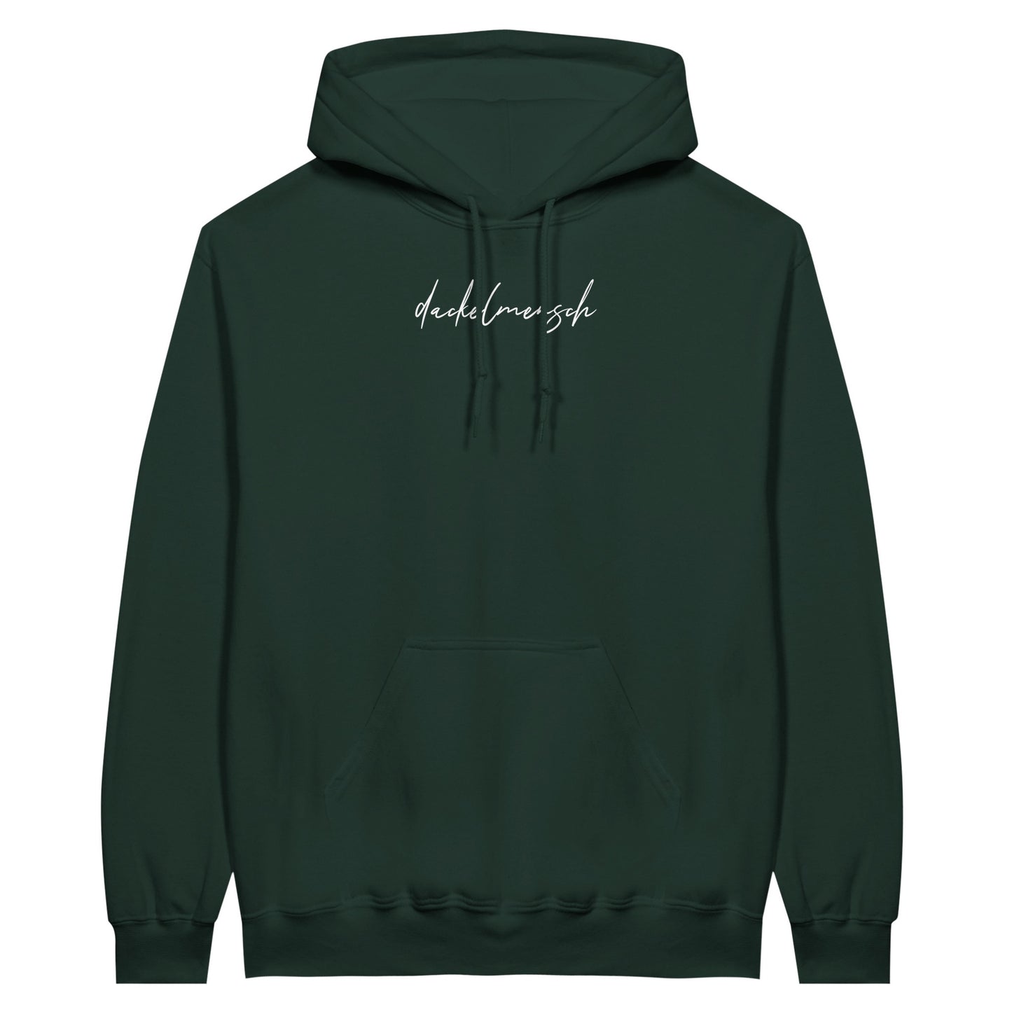 Dackel Hoodie "Dackelmensch" Unisex Pullover - Motiv weiß - Forest Green